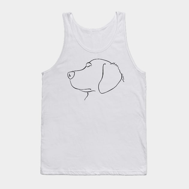 Golden Retriever Silhouette Outline Tank Top by LivHana